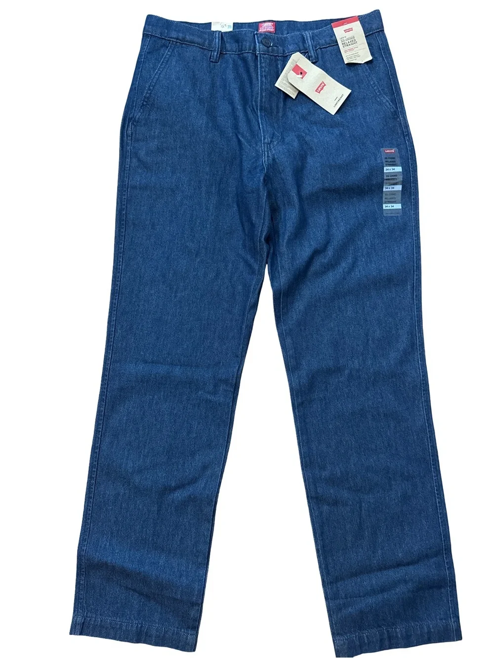 Levi's XX Chino Relaxed Straight Leg Fit Men's 100% Cotton Dark Blue Jeans 34x34